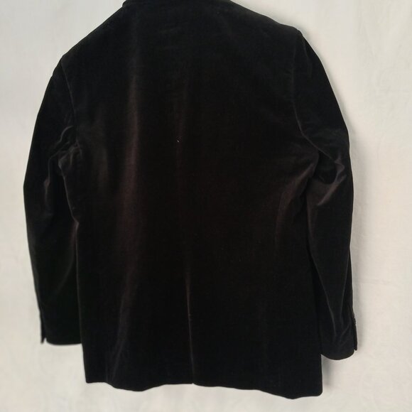 Men's Black Velvet 2-Button Blazer - Picture 5 of 7